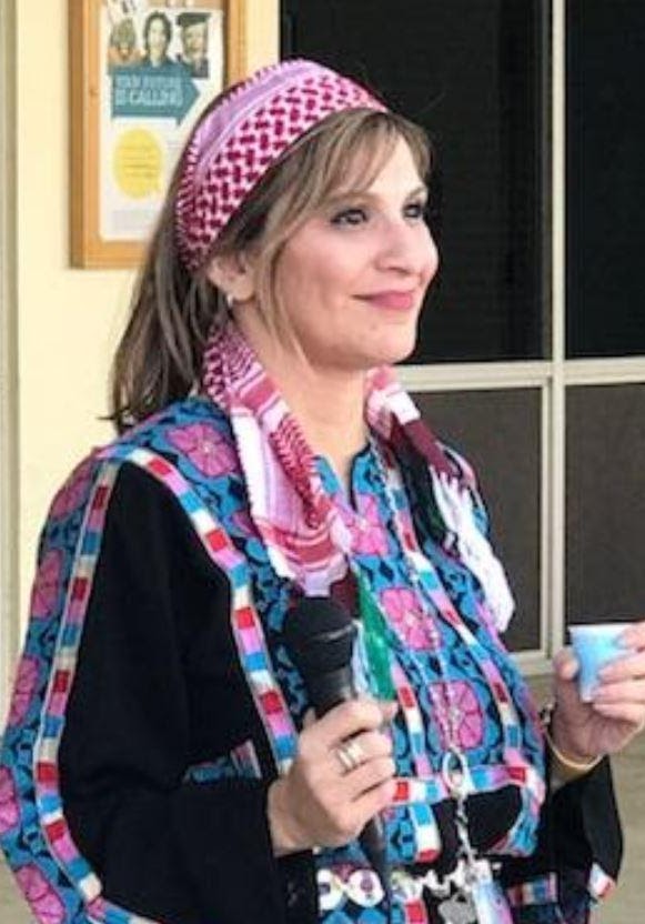 Picture of Mrs. Farraj in Jordanian traditional attire