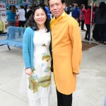 Chinese students in traditional clothing