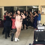 Chinese students lead a music train