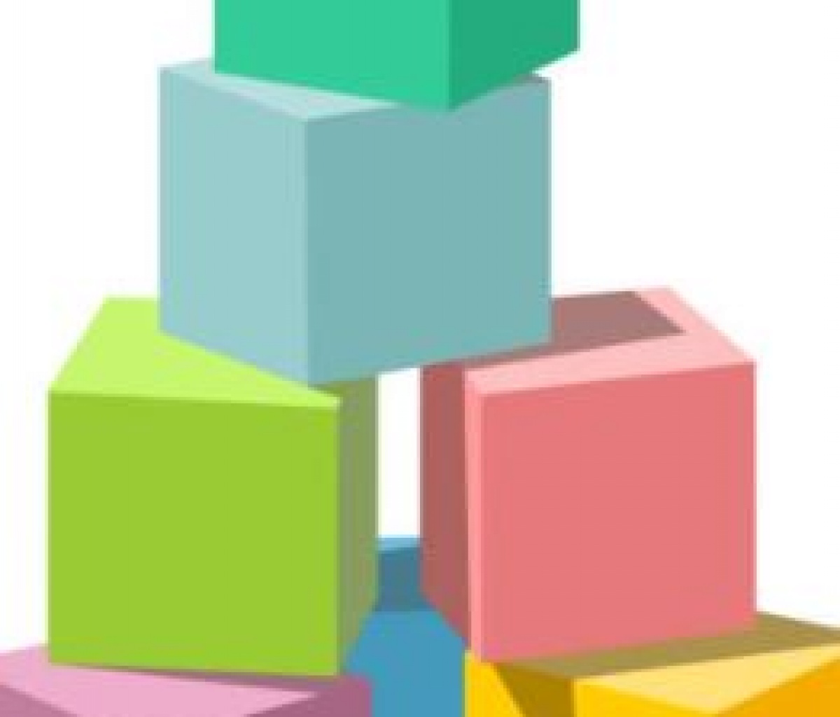 Colorful blocks stacked